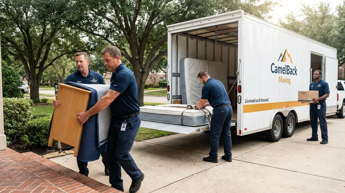 Crew loading residential truck for cross-state move from Glen Ridge, NJ